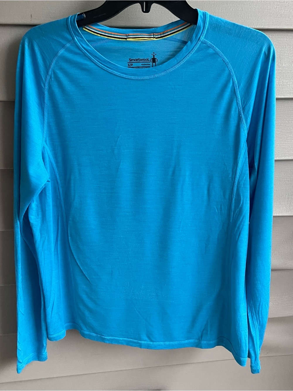 Smartwool Ultralite Mens Active Merino Wool Long Sleeve Shirt Blue Size S Hiking